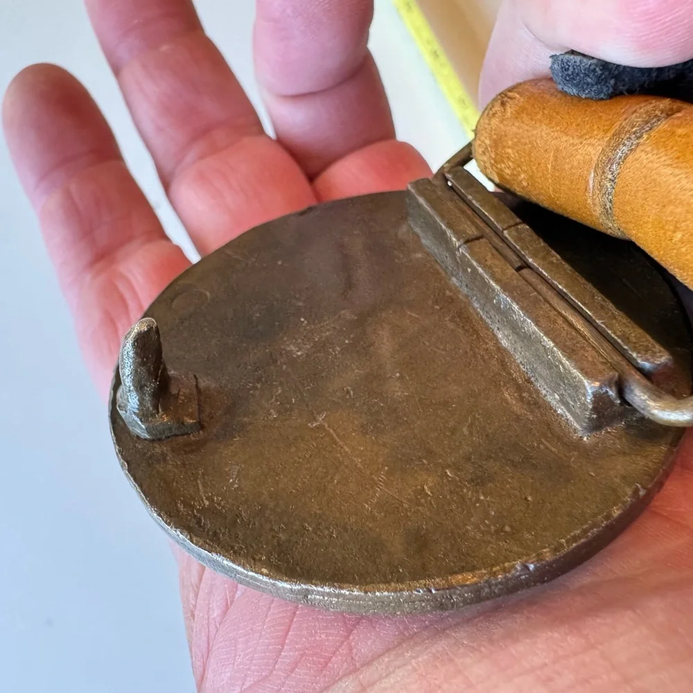 Vintage Mickey Mouse Disneyland Brass Tone Belt Buckle & Belt RARE - Picture 9 of 12